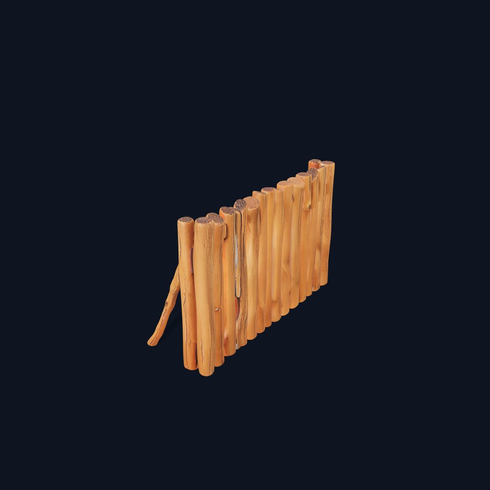 Rustic Wooden Fence model pack